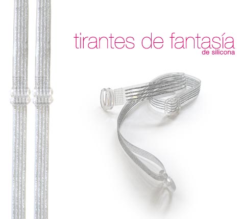 Tirantes de Sujetador Fantasía con con rayas de plata - Creaciones Mariola